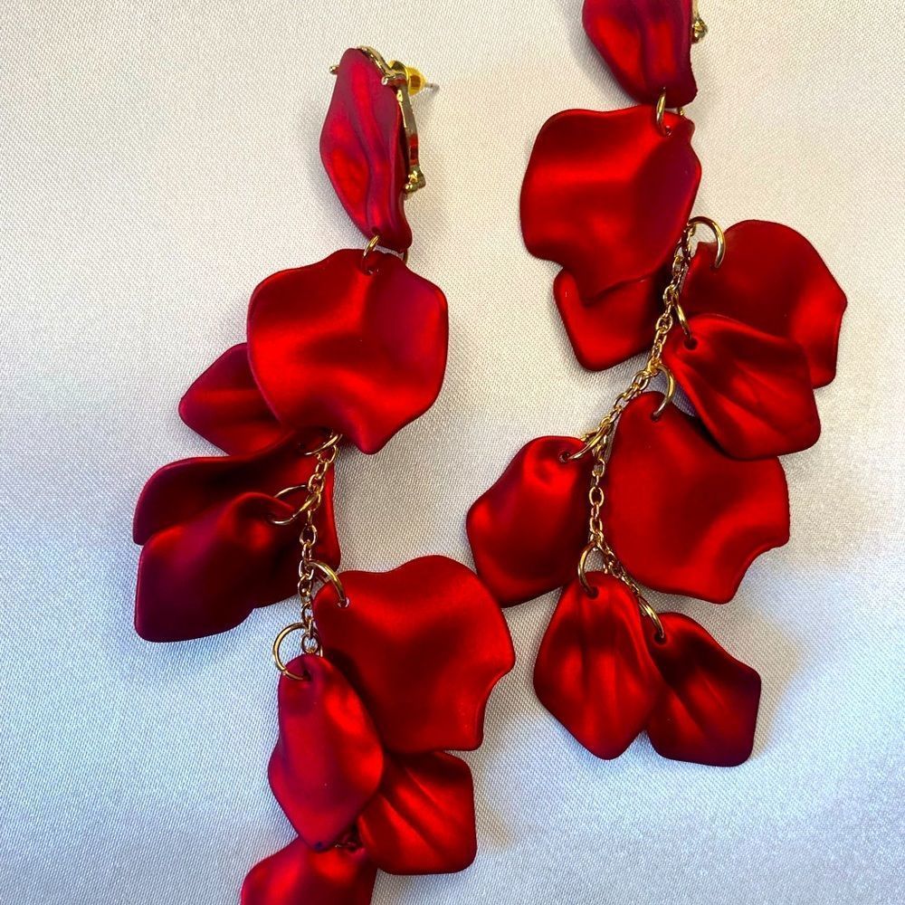Flower Drop Earrings - Picture 3 of 6